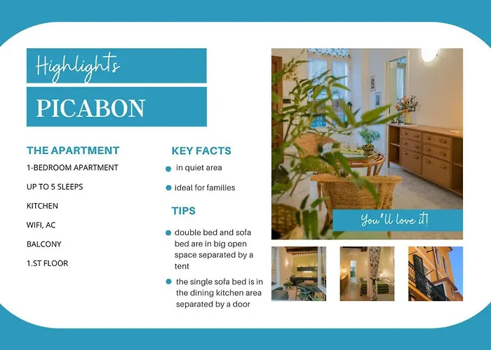 Lägenhet Picabon Quiet With Ac & Balcony